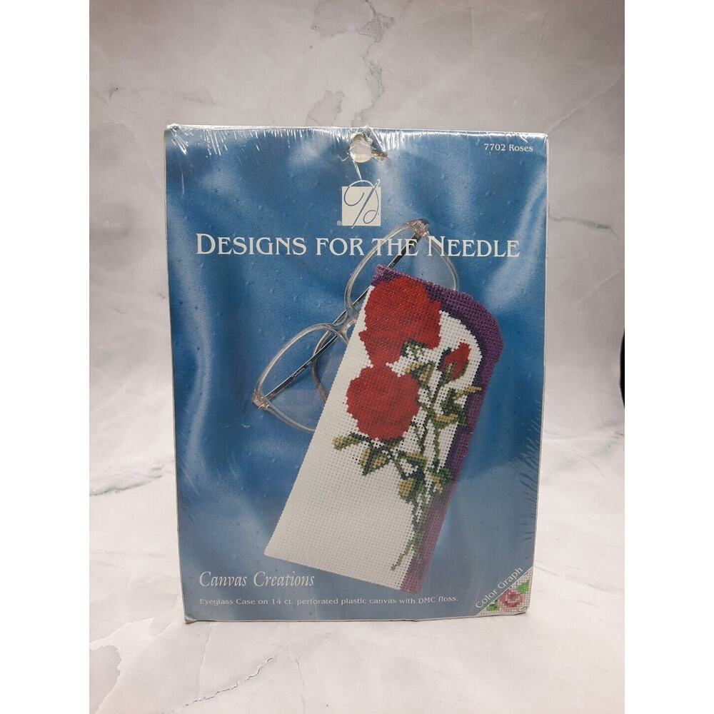 Vintage Designs For The Needle Eyeglass Case Cross Stitch Kit Roses 3.5x6.5